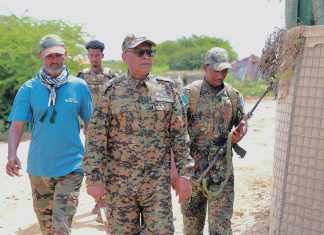 Wasiirka amniga gudaha Jubbaland oo kormeeray xerada ciidamada Buulo Gaduud halkaasi oo howlo ka socdaan.