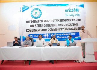 Wasaaradda Caafimaadka Jubaland iyo UNICEF oo Kismaayo ka Furay Shir lagu Xoojinayo Adeegyada Tallaalka.